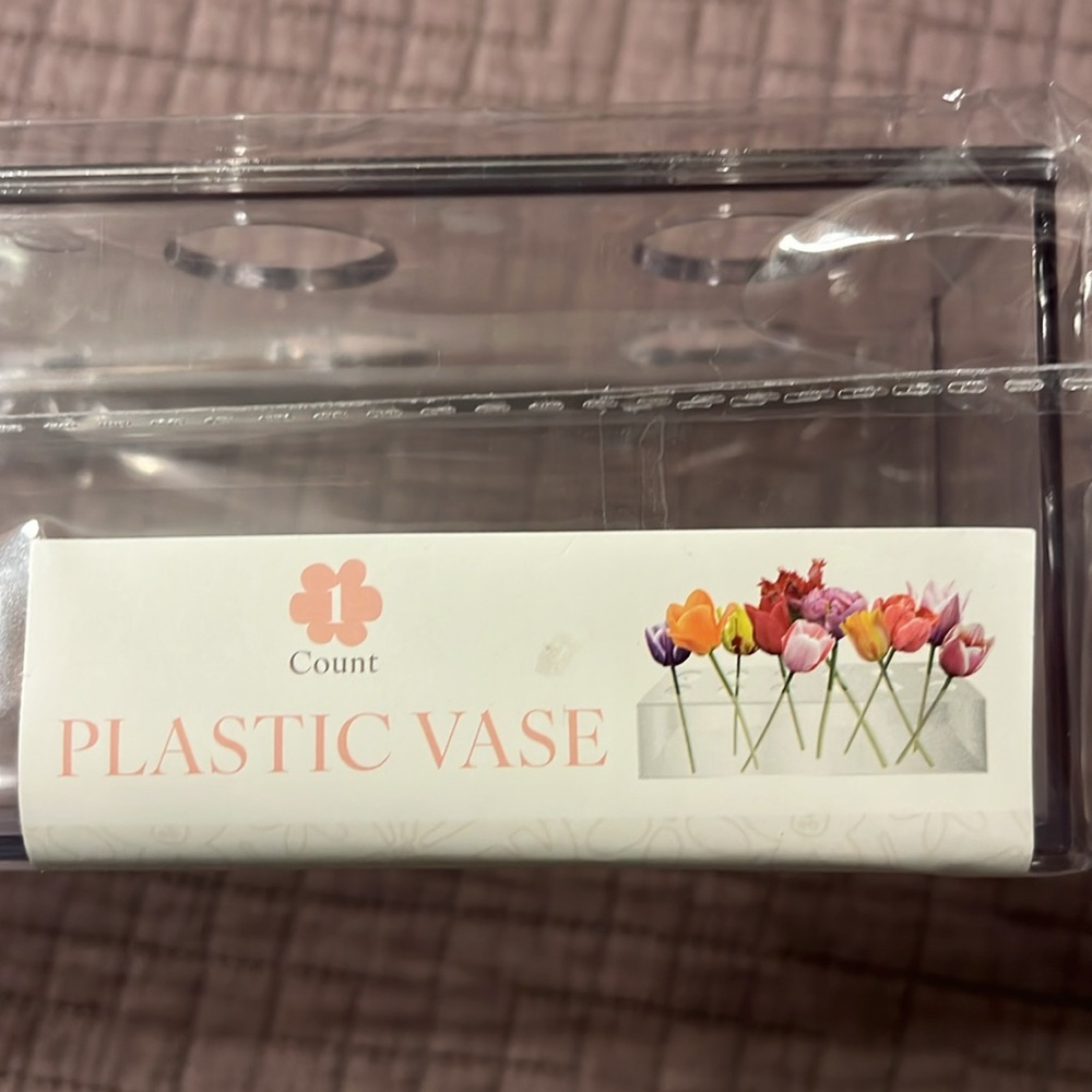 Plastic vase - tray style clear with 12 holes. Target
